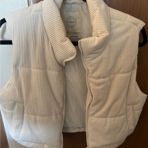 Stoosh Jackets & Blazers - Stoosh Ivory Corduroy Puffer Vest